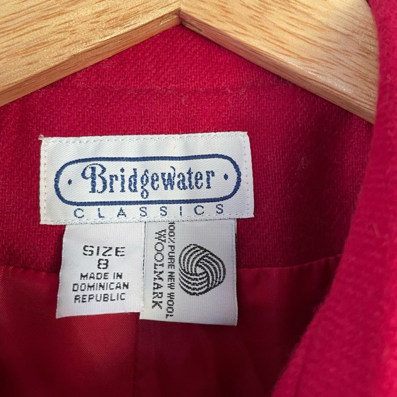 Bridgewater Classics Cranberry Red 100% Wool Bomber Jacket Coat Lightweight - Picture 7 of 15